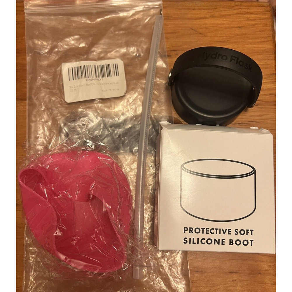 Hydro Flask Wide Mouth 32 & 40 Oz Screw Cap Replacement Boot Straw & Cleaner